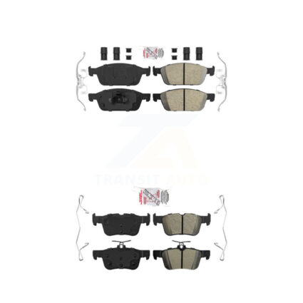 Front Ceramic Rear Semi-Metallic Disc Brake Pads Kit For Ford Escape Lincoln MKC KNF-101591