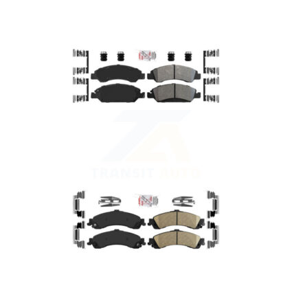Front Semi-Metallic Rear Ceramic Disc Brake Pads Kit For Chevrolet Silverado 1500 GMC KNF-101617