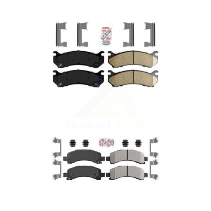 Front Ceramic Rear Semi-Metallic Disc Brake Pads Kit For GMC Savana 2500 Chevrolet KNF-101627
