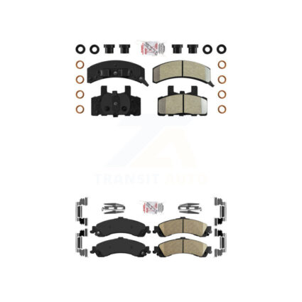 Front Semi-Metallic Rear Ceramic Disc Brake Pads Kit For 2000 GMC Yukon Drum rear brakes KNF-101630