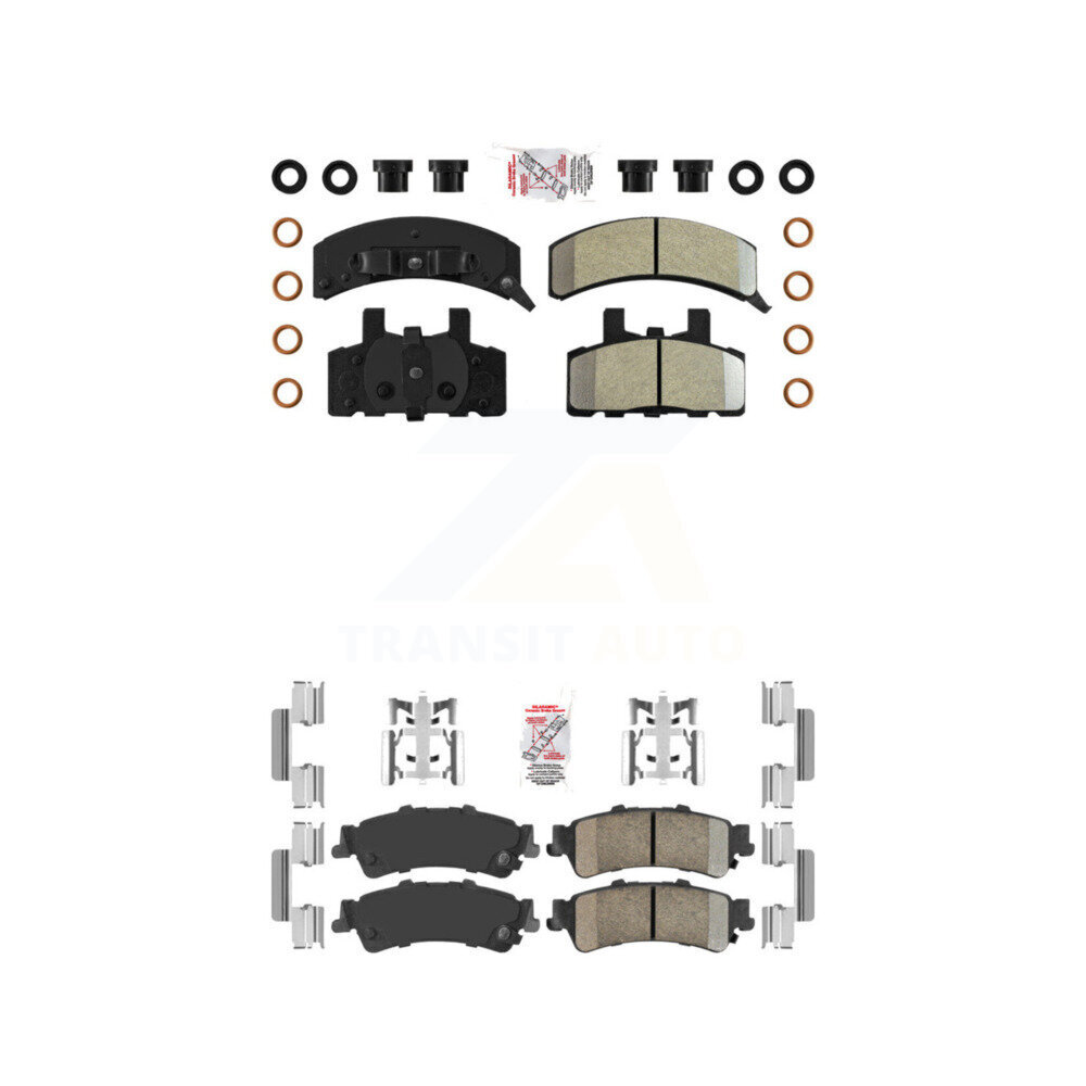Front Semi-Metallic Rear Ceramic Disc Brake Pads Kit For GMC Yukon Cadillac 60 Special KNF-101631