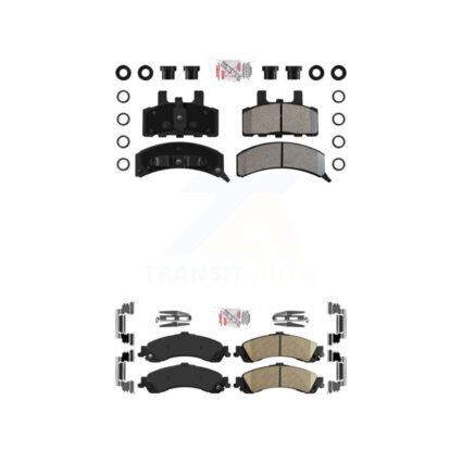 Front Semi-Metallic Rear Ceramic Disc Brake Pads Kit For 2000 GMC Yukon Drum rear brakes KNF-101633