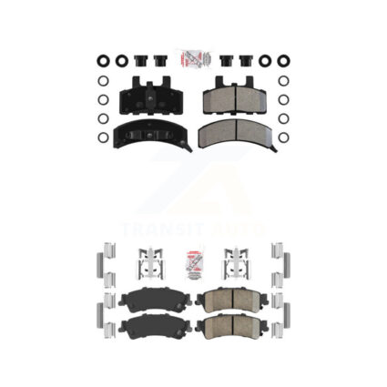 Front Semi-Metallic Rear Ceramic Disc Brake Pads Kit For GMC Yukon Cadillac 60 Special KNF-101634