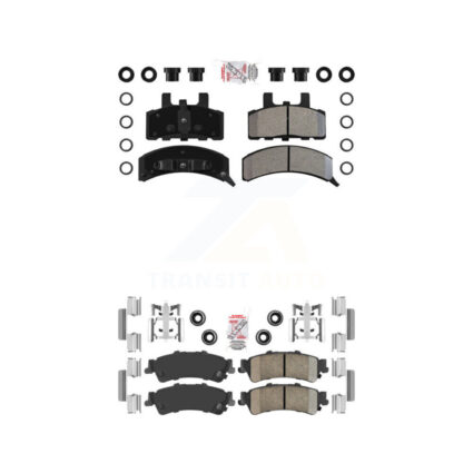 Front Semi-Metallic Rear Ceramic Disc Brake Pads Kit For GMC Yukon Cadillac 60 Special KNF-101635