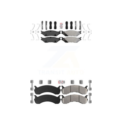 Front Rear Semi-Metallic Disc Brake Pads Kit For Ford F-59 Commercial Stripped Chassis KNF-101651