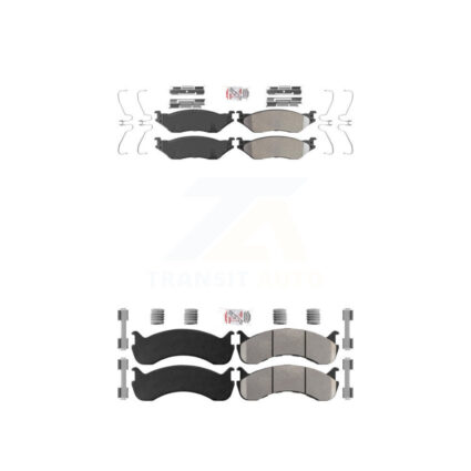 Front Rear Semi-Metallic Disc Brake Pads Kit For Ford F-59 Commercial Stripped Chassis KNF-101653