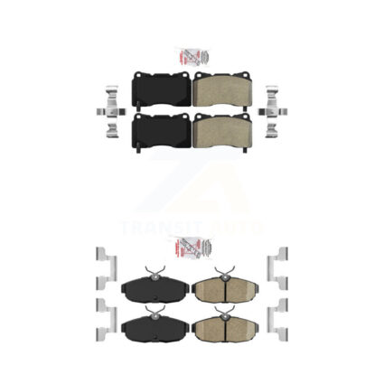 Front Semi-Metallic Rear Ceramic Disc Brake Pads Kit For Ford Mustang KNF-101671