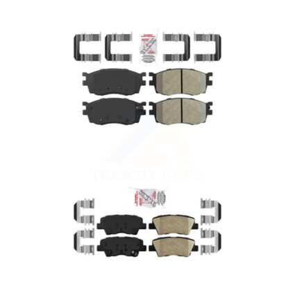 Front Semi-Metallic Rear Ceramic Disc Brake Pads Kit For 2011 Hyundai Accent KNF-101711