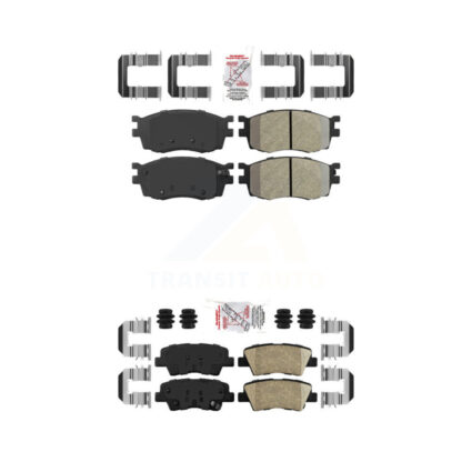 Front Semi-Metallic Rear Ceramic Disc Brake Pads Kit For 2011 Hyundai Accent KNF-101712
