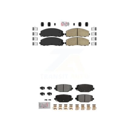 Front Ceramic Rear Semi-Metallic Disc Brake Pads Kit For Dodge Grand Caravan Journey Town KNF-101786