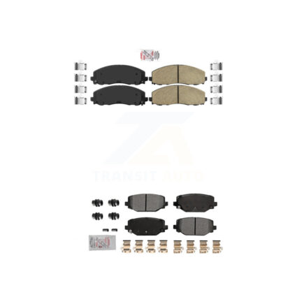Front Ceramic Rear Semi-Metallic Disc Brake Pads Kit For Dodge Grand Caravan Journey Town KNF-101787