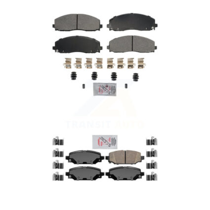 Front Semi-Metallic Rear Ceramic Disc Brake Pads Kit For Jeep Wrangler KNF-101793