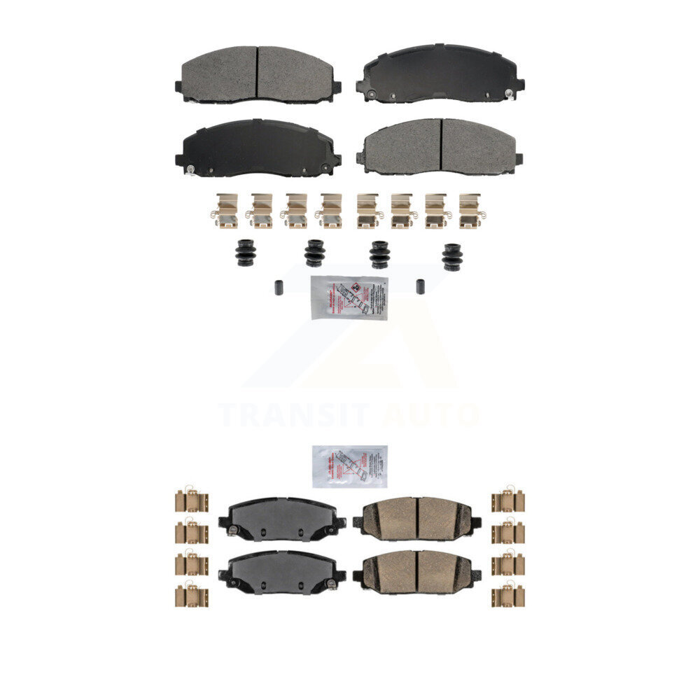 Front Semi-Metallic Rear Ceramic Disc Brake Pads Kit For Jeep Wrangler KNF-101794