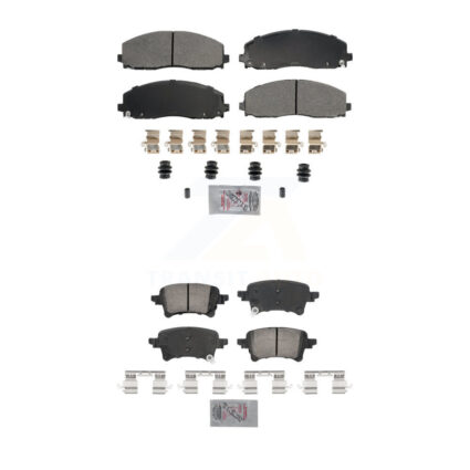 Front Semi-Metallic Rear Ceramic Disc Brake Pads Kit For Jeep Wrangler Gladiator KNF-101797