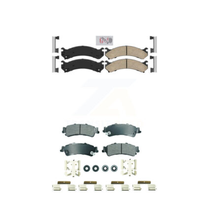 Front Ceramic Rear Semi-Metallic Disc Brake Pads Kit For Cadillac DTS DeVille GMC Sierra KNF-101819