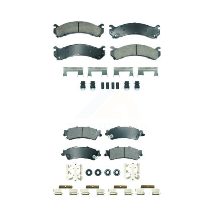 Front Ceramic Rear Semi-Metallic Disc Brake Pads Kit For Cadillac DTS DeVille GMC Sierra KNF-101821