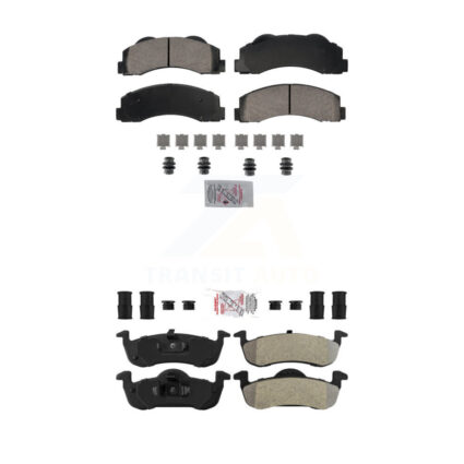 Front Ceramic Rear Semi-Metallic Disc Brake Pads Kit For Ford Expedition Lincoln KNF-101823