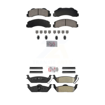 Front Ceramic Rear Semi-Metallic Disc Brake Pads Kit For 2010-2011 Ford F-150 KNF-101829