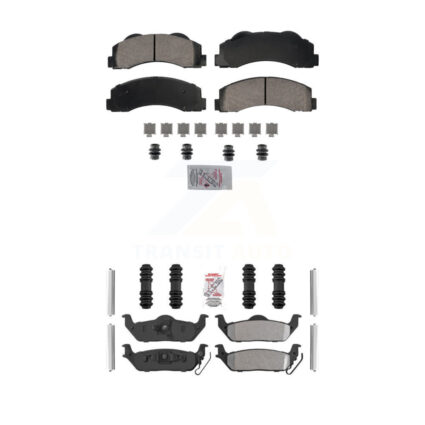 Front Ceramic Rear Semi-Metallic Disc Brake Pads Kit For 2010-2011 Ford F-150 KNF-101830