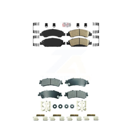 Front Ceramic Rear Semi-Metallic Disc Brake Pads Kit For Chevrolet GMC Silverado 1500 KNF-101835
