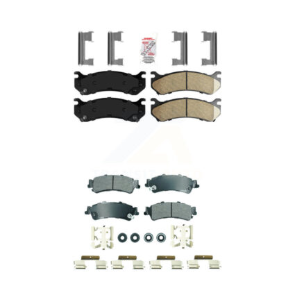 Front Ceramic Rear Semi-Metallic Disc Brake Pads Kit For Chevrolet GMC Silverado 1500 XL KNF-101836