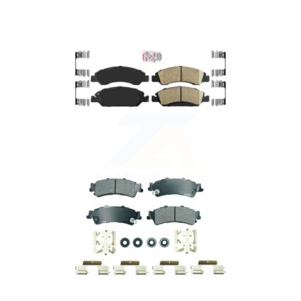 Front Ceramic Rear Semi-Metallic Disc Brake Pads Kit For Chevrolet GMC Silverado 1500 KNF-101838
