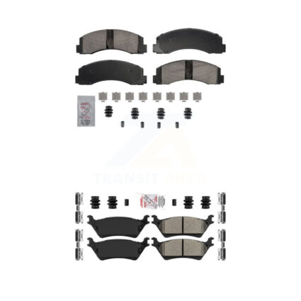 Front Ceramic Rear Semi-Metallic Disc Brake Pads Kit For Ford F-150 KNF-101862