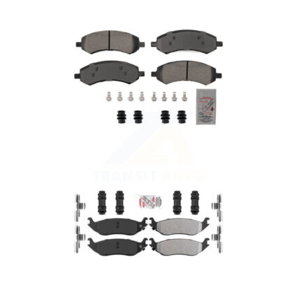 Front Rear Semi-Metallic Disc Brake Pads Kit For Ram 1500 Classic Dodge Chrysler Aspen KNF-101863