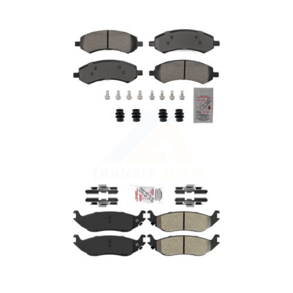 Front Rear Semi-Metallic Disc Brake Pads Kit For Ram 1500 Classic Dodge Chrysler Aspen KNF-101864