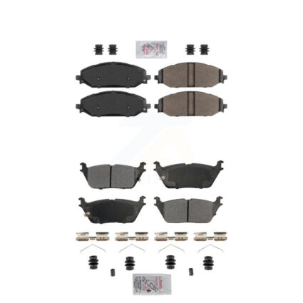 Front Rear Semi-Metallic Disc Brake Pads Kit For Ram 1500 Jeep Wagoneer Grand L KNF-101866