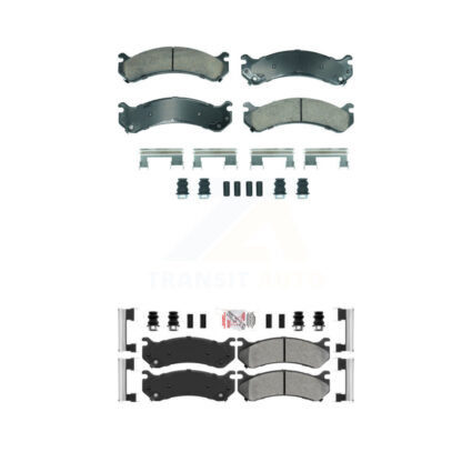 Front Ceramic Rear Semi-Metallic Disc Brake Pads Kit For Chevrolet GMC Sierra 2500 HD H2 KNF-101889