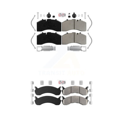 Front Rear Semi-Metallic Disc Brake Pads Kit For Freightliner M2 106 Kenworth T370 112 KNF-101932