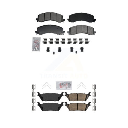 Front Semi-Metallic Rear Ceramic Disc Brake Pads Kit For Ford Bronco F-150 Lightning KNF-101969