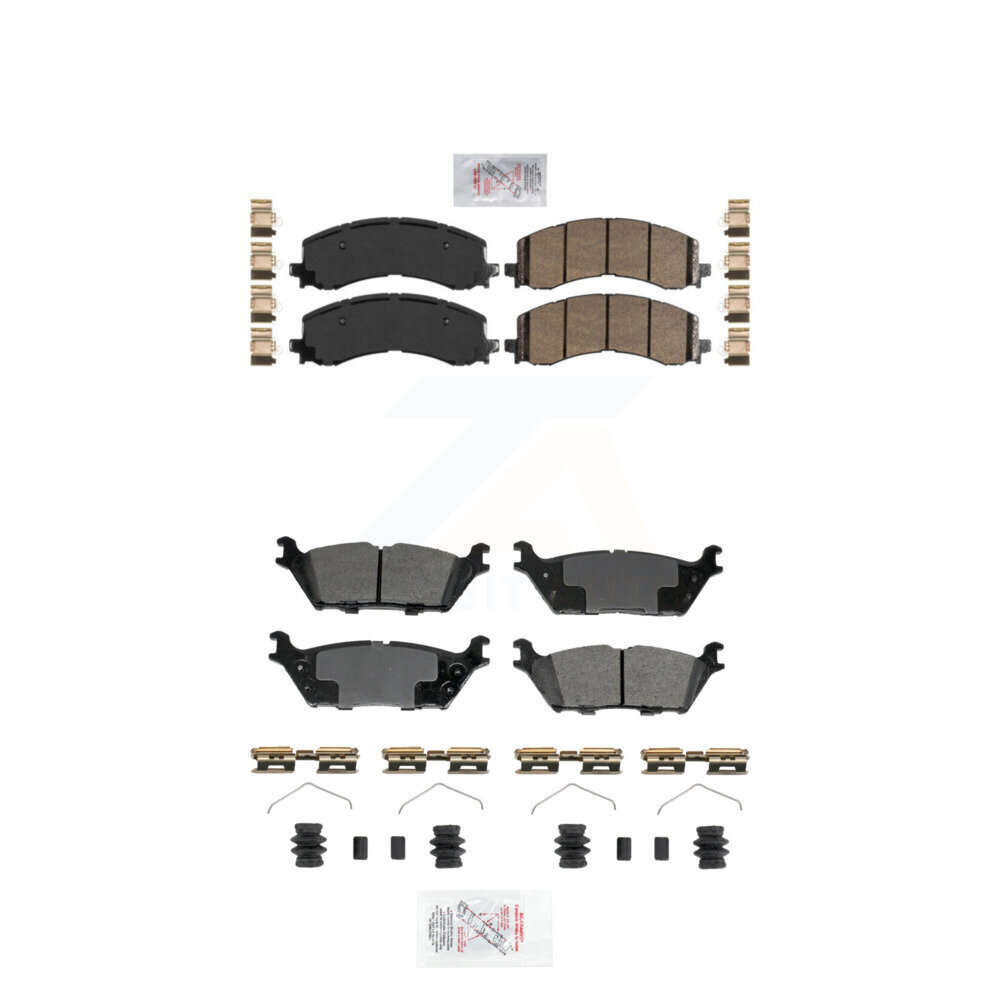 Front Ceramic Rear Semi-Metallic Disc Brake Pads Kit For Ford Bronco F-150 Lightning KNF-101970