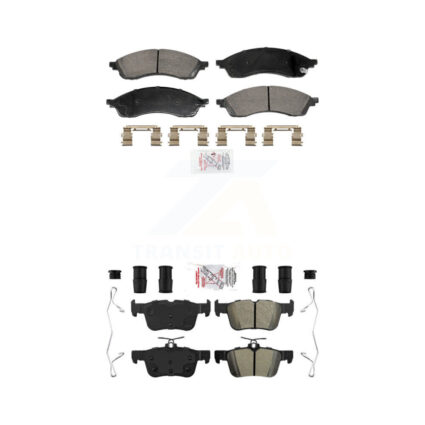 Front Ceramic Rear Semi-Metallic Disc Brake Pads Kit For Ford Edge Lincoln Nautilus KNF-101988