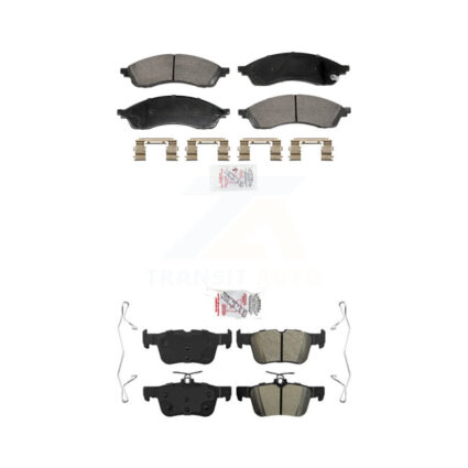 Front Ceramic Rear Semi-Metallic Disc Brake Pads Kit For Ford Edge Lincoln Nautilus KNF-101989