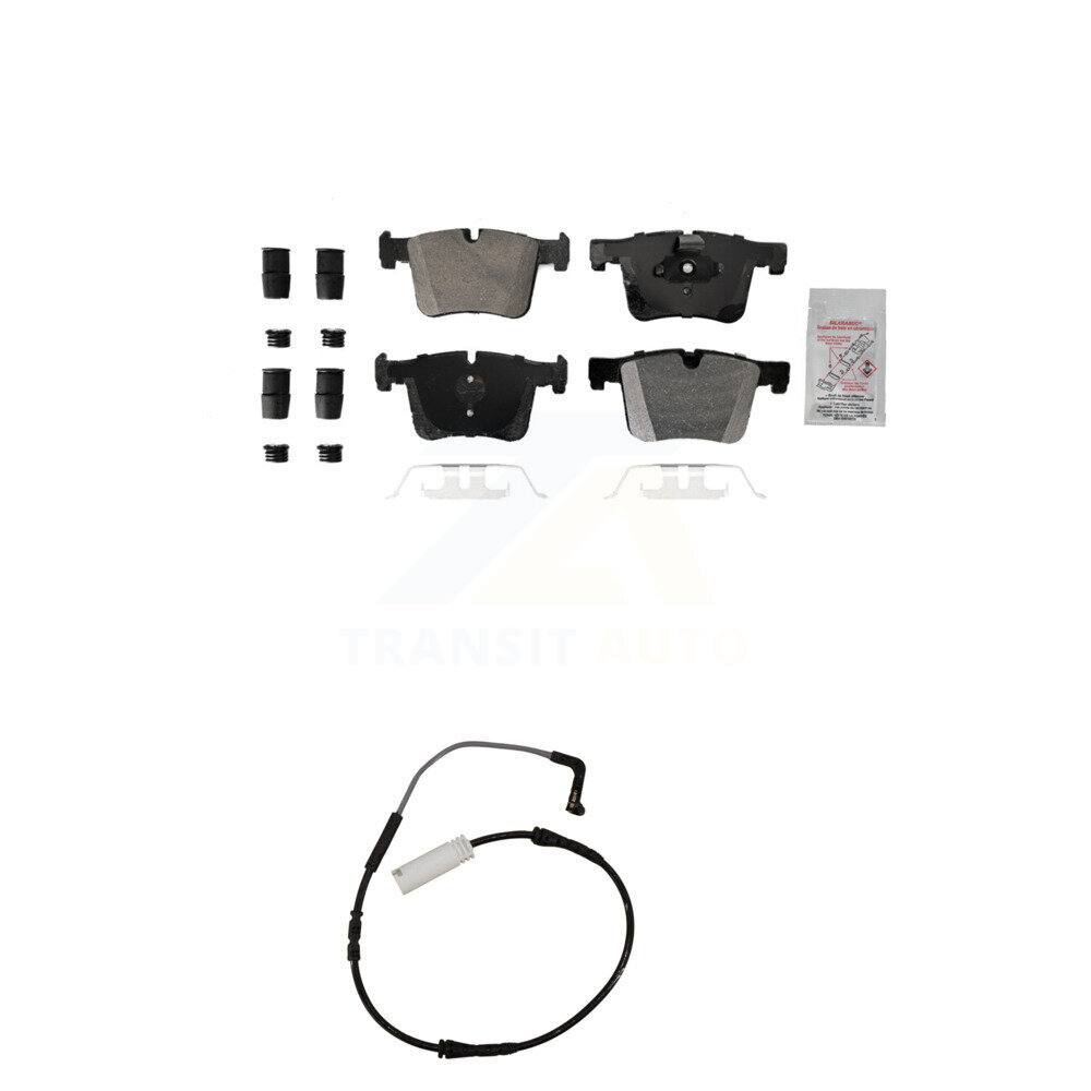 Front Ceramic Disc Brake Pad Wear Sensor Kit For 2012 BMW 328i with Black Painted Caliper KNW-100538