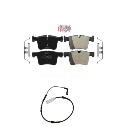 Front Ceramic Disc Brake Pad Wear Sensor Kit For 2012 BMW 328i with Black Painted Caliper KNW-100539