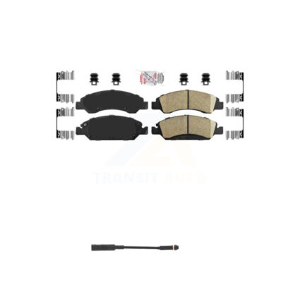 Front Ceramic Brake Pads Wear Sensor Kit For GMC Chevrolet Silverado 1500 LD Sierra Yukon KNW-100572