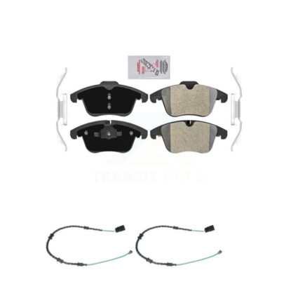 Front Ceramic Brake Pad & Wear Sensor Kit For 13-15 Jaguar XF 2.0L with 356mm Rotor KNW-100716