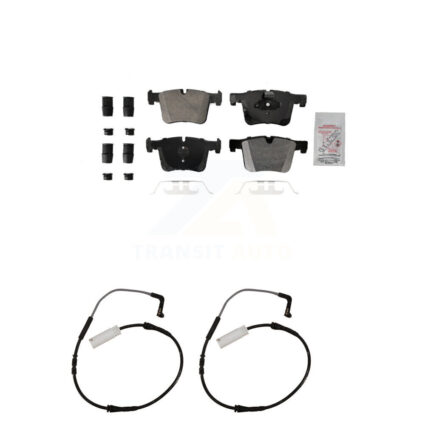 Front Ceramic Disc Brake Pad Wear Sensor Kit For 2012 BMW 328i with Black Painted Caliper KNW-100789