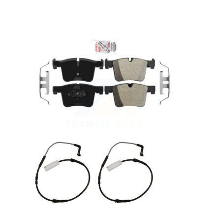 Front Ceramic Disc Brake Pad Wear Sensor Kit For 2012 BMW 328i with Black Painted Caliper KNW-100790