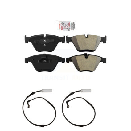 Front Ceramic Disc Brake Pads And Wear Sensors Kit For 2008 BMW 328i 3.0L KNW-100792