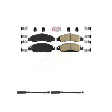 Front Ceramic Brake Pads Wear Sensor Kit For GMC Chevrolet Silverado 1500 LD Sierra Yukon KNW-100836