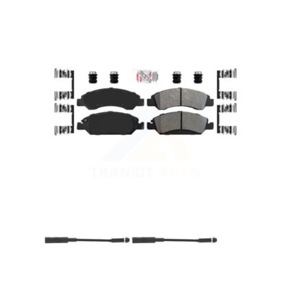 Front Ceramic Brake Pads Wear Sensor Kit For GMC Chevrolet Silverado 1500 LD Sierra Yukon KNW-100839