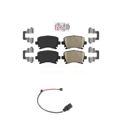 Rear Ceramic Disc Brake Pads And Wear Sensors Kit For 2011 Audi A6 KNW-100864