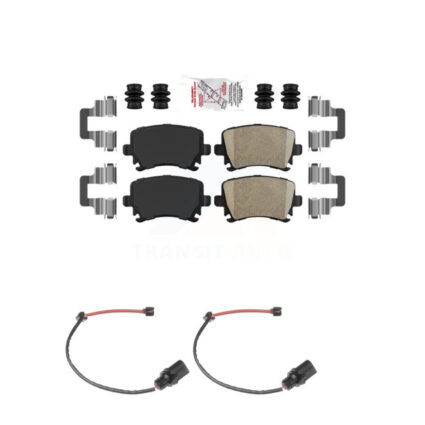 Rear Ceramic Disc Brake Pads And Wear Sensors Kit For 2011 Audi A6 KNW-101024