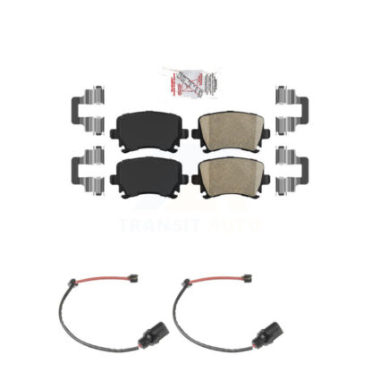 Rear Ceramic Disc Brake Pads And Wear Sensors Kit For 2011 Audi A6 KNW-101025