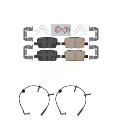 Rear Ceramic Brake Pad & Wear Sensor Kit For Cadillac CT6 With 345mm Diameter Front Rotor KNW-101093