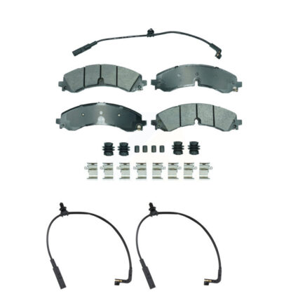 Front Ceramic Brake Pads Extra Wear Sensor Kit For GMC Chevrolet Sierra 2500 HD Silverado KNW-101343